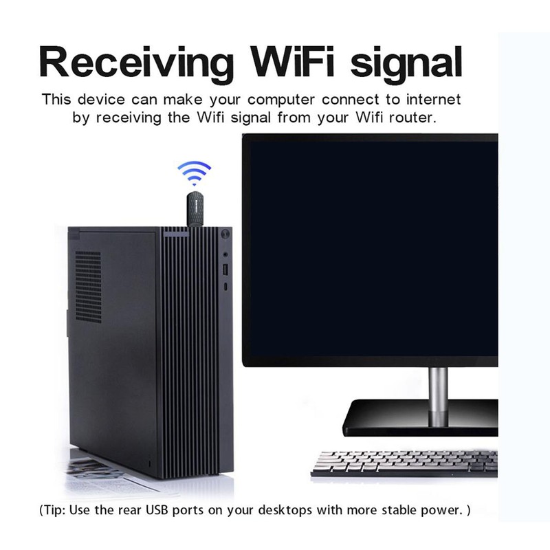 USB WiFi Adapter USB3.0 AX1800Mbps 2.4GHz 5Ghz High Gain Antenna
