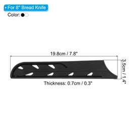 PATIKIL Knife Sheaths for Kitchen Knife for 8" Bread Knife, 2 Pcs Knife Edge Guard, Knife Sheath Covers Sleeves, Feathered Bread Knife Holder, Black & Transparent, 7.8"x 1.4"