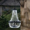 Hanging Solar Lantern Outdoor, 28” Modern Clear Crystal Acrylic Chandelier