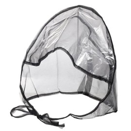 La Mart Women's Rain Bonnet With Full Cut Visor & Netting O/S Black