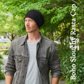 CHARM Lightweight Crochet Summer Hat Men Thin Hat Women 100% Cotton Long Beanie Beret Cap Handmade Knitted Hat Mesh Crochet Hat, khaki