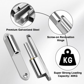 Pack of 2 Door Hinges Screw-On Tape 80 x 14 mm Renovation Tape Screwing Door Hinges Room Door Hinge Galvanised Steel Heavy Duty Cabinet Hinges for Interior Doors Wooden Door Frame Windows Furniture