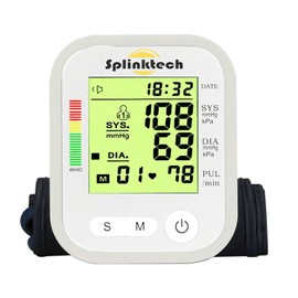 TAHA® Digital Automatic Blood Pressure Monitor Meter Upper Arm Intellisense 180 Memory (White BP Machine)