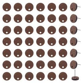 CRAFTYMELODY 60Pcs Wood Earring Findings Flat Earring Posts Walnut Wood Earrings 10mm Studs Earring Findings Flat Round Earring Posts with Loop Earring Pin Studs for Jewelry Earrings Making