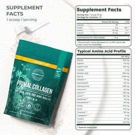Primal Harvest Collagen Powder for Women or Men Primal Collagen Peptides Powder Type I & III, 10 Oz Collagen Protein Powder for Hair, Skin, Nails (Single, Original)