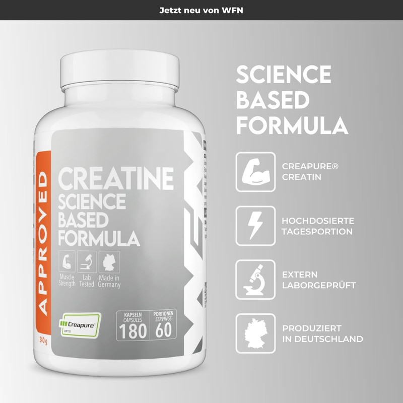 WFN Approved Creatine - Creapure - Creatine Monohydrate Powder -