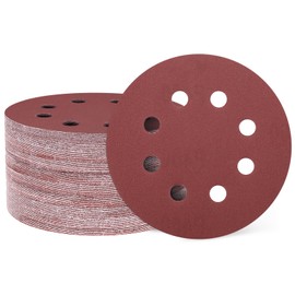 HARFINGTON 100 Pcs 5 Inch Sanding Disc 8 Hole 400 Grit Hook and Loop Sandpaper Random Orbital Sander Pads for Woodworking Automotive Metal Polishing