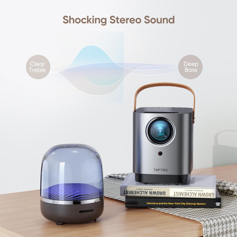 [Unique Handle Design] Mini-Projector, Mini Projector with 5G WiFi and