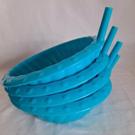Ludo Studio New ZAK Ludo Studio Lot 4 BLUEY Kids Cereal BOWLS Built-in STRAWS