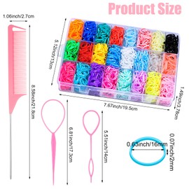 2200 Pcs Elastic Hair Rubber Bands for Girls, 24 Colors Small Girl Hair Ties Baby Hair Ties Elastic Rubber Bands with Topsy Tail Hair Tools Hair Accessories for Toddler Baby Girl Hair