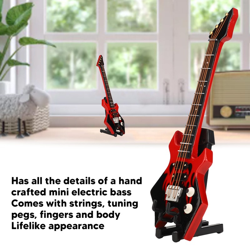 Mini Bass Simulation Classical Decorative Instrument Collection Miniature Guitar Model
