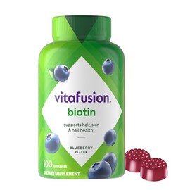 Vitafusion vitafusion Extra Strength Biotin Gummy Vitamins, Berry Flavored, 5,000 mcg Biotin Vitamins, America’s Number 1 Gummy Vitamin Brand, 50 Day Supply, 100 Count (Packaging may vary)