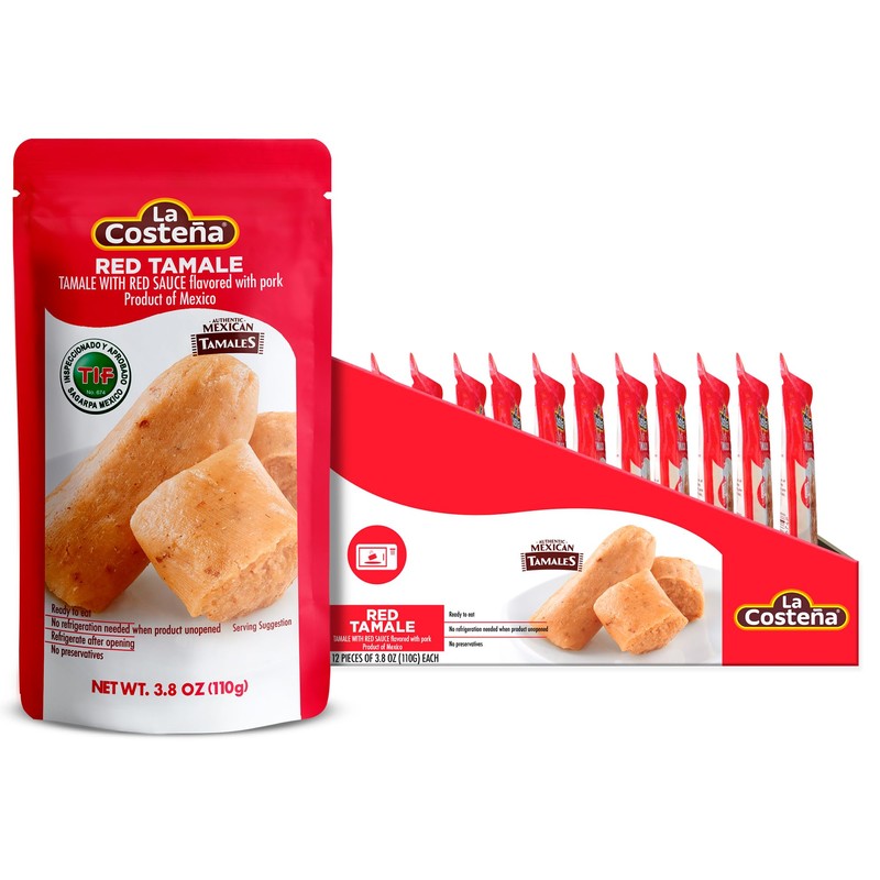 La Costeña Red Tamales - Made with Pork, Red Sauce