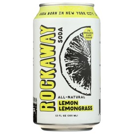 Rockaway Last Stop Chill Plant Powered Soda, Lemon Lemongrass, Vegan Friendly, Non-GMO, 12 Fluid Ounce (Pack of 12)