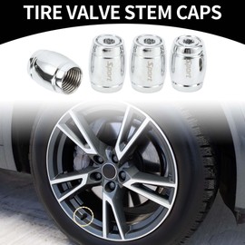 Partuto 1 Set 14x11MM Universal Tire Valve Stem Caps - Car Wheel Valve Cap Anti Crash Valve Stem Cover Tyre Valve Dust Cap Tire Valve Cap - Aluminium Alloy Zinc Alloy Silver Tone Barrel