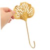 Ipetboom 4pcs Hollow Ginkgo Leaf Coat Hooks Metal Wall Mounted