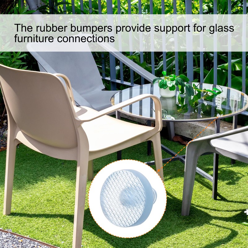 sourcing map 8Pcs Glass Table Top Bumpers with Stem, 12mm/0.47Inch