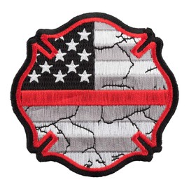 Maltese Thin Red Line Flag Patch, Firefighter Patches