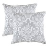 TreeWool, (2 Pack Cushion Covers Damask Accent in Cotton Canvas