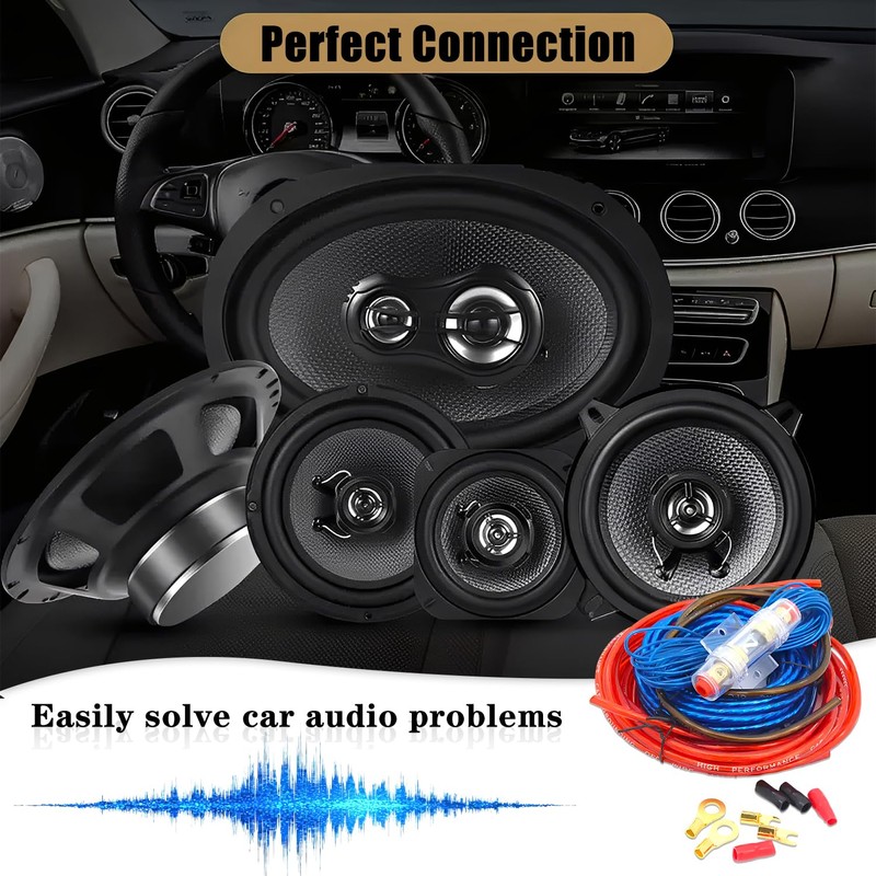 Cable Set, Subwoofer Car Amplifier Cable Set Connection Set 10GA