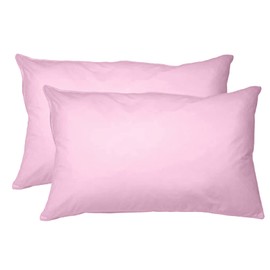 EDS NEW PAIR of PLAIN PILLOWCASES Poly Cotton Luxury Bedroom - 2 x Pillow Case (2 x Pillow Case Standard Size, Pink)