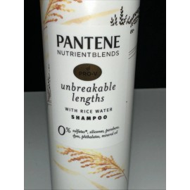 Pantene LOT OF 4- Pantene Unbreakable Lengths Sulfate Free SHAMPOO w/ Rice Water, 9.6 oz