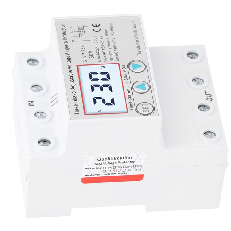 Adjustable Voltage Protector 3Phase LCD Multifunctional SelfResetting STVP936 230v 400V