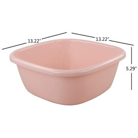 Morcte 4-Pack Square 12 Quart Plastic Wash Basin, Dish Wash Pan