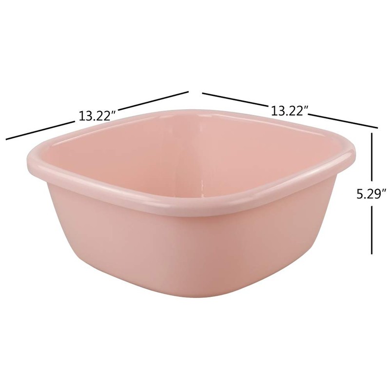 Morcte 4-Pack Square 12 Quart Plastic Wash Basin, Dish Wash