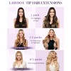 LaaVoo Real Hair Bondings Black 60 cm Bonding Extensions Black