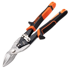 KSEIBI 142032 Sheet Metal Aviation Tin Snip Cutter Set 10 Inch Length 1 3/8 inch Cutting Capacity Straight Left and Right 3 Pack