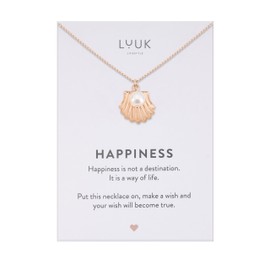 LUUK LIFESTYLE Necklace with Pendant, Waterproof Stainless Steel Chain, Elegant Design & Everyday Necklace for Women, Jewelry Gift Idea, Shell Pearl, Rose Gold
