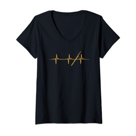 Womens Great Bassoon Heartbeat Gift Classical Music V-Neck T-Shirt