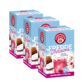 Pompadour, Fredde Infusioni Karkadè & Cocco, 54 Filtri (3 Confezioni da 18 Filtri), Dissetante e Rinfrescante, Ideale nelle Giornate Estive, Senza Lattosio, Glutine e Allergeni