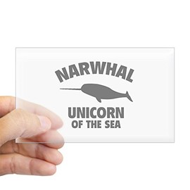 CafePress Narwhale Unicorn of The Sea Rectangle Bumper Sticker Car Decal