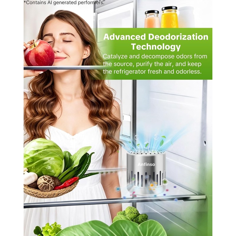 Refrigerator Deodorizer Fridge Odor Eliminator, Lasts for Years | Outperforms