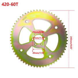 60T High Torque Rear Chain # 40 41 420 Sprocket Mini Bike Sprocket 6 Hole for Coleman CT100U CC100X, for Mega Moto MMB80 105cc, for Motovox MBX10, for Baja Doodle Bug DB30