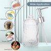Topsky Stripe Glass Soap Dispenser with Plastic Pump, 400ml Liquid