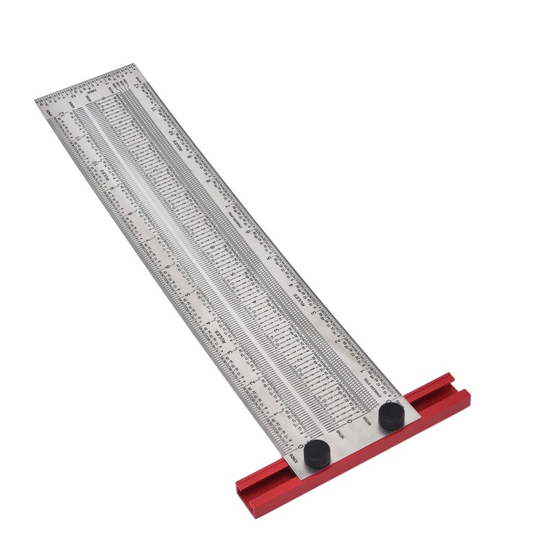 T Rule Stainless Steel Silver Scribing Ruler Woodworking Measuring Tool