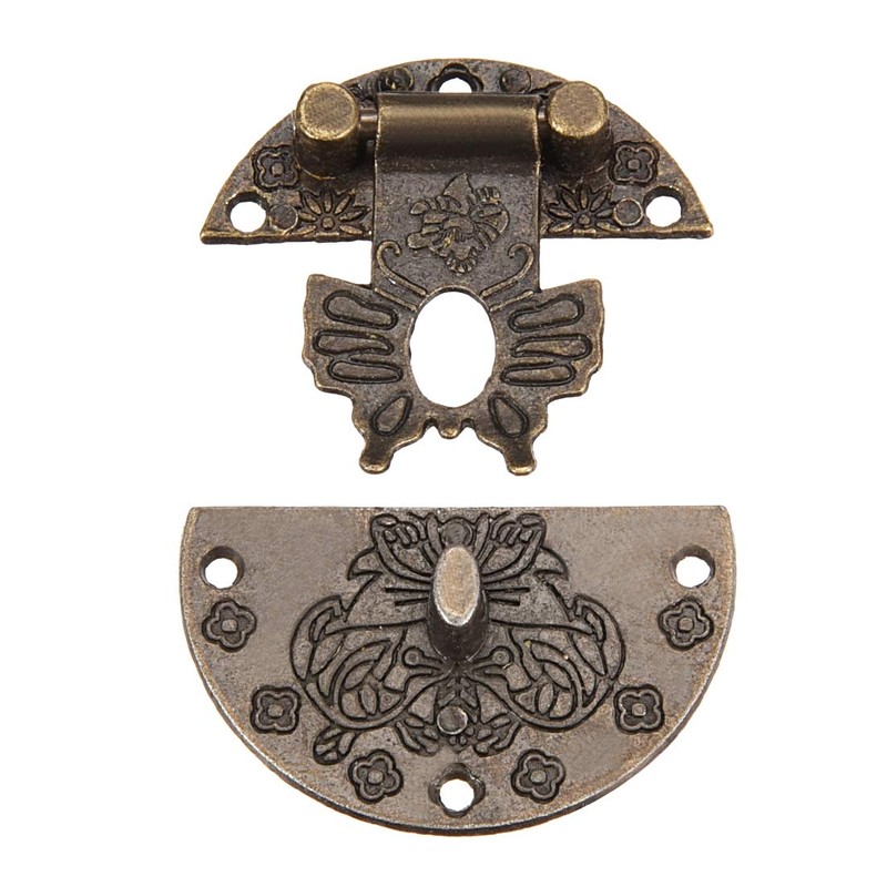 sourcing map Set of 2 Wooden Box Rectangular Closure Hasp