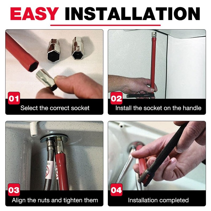 XPJBKC Tap Spanner, Tap Installation Tool with 7 Pcs 8-17mm