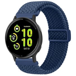 Oumida Elastic Nylon Bracelet for Garmin Vivoactive 5 Wristband/Vivoactive 3 Music, Garmin Venu Sq/Venu Sq 2/Venu Sq 2 Music/Venu 2 Plus Bracelets, Braided Watch Strap with Magnetic Buckle