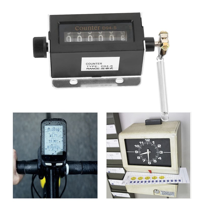 D94-S 6-Digit Resettable Mechanical Draw Counter 0-999999 Forms, 6-Digit Mechanical