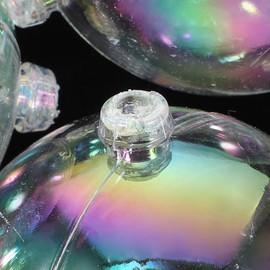 HOMSFOU 20pcs Iridescent Ball Christmas Ornament Christmas Plastic Baubles Clear Iridescent Fillable Ornaments Ball for Christmas Party Decorations