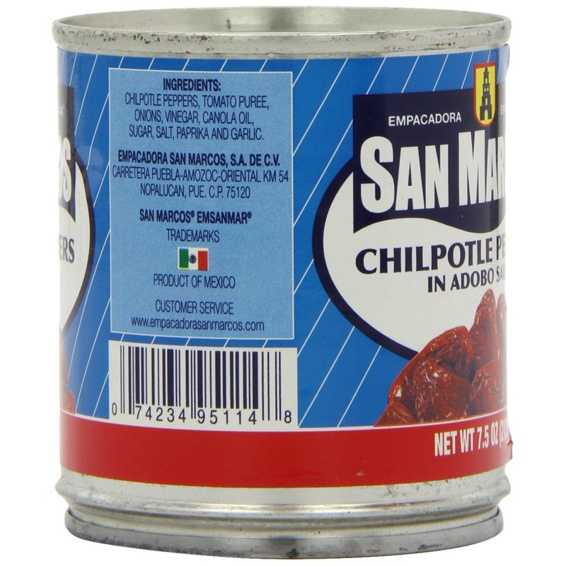 San Marcos Chilpotle Peppers in Adobo Sauce, 7.5 Oz., (Pack