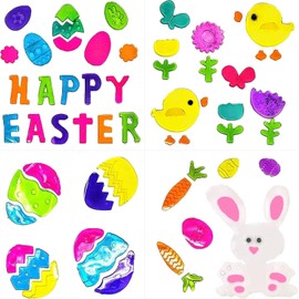 (2 Pack) Easter Gel Window Stickers - 4 Sheets - Gel Clings