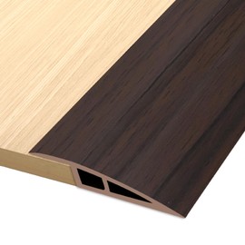 Vinyl Door Threshold Flooring Transition Strip Self Adhesive Carpet Edging Strip for Laminate Doorway Edge Threshold from 1/5" to 2/5" (Brown Wood Grain, 6.6 Ft)