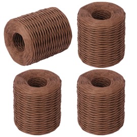 Biugaaufai 4 Roll 656Ft Brown Floral Wire, Rustic Vine Bind Wire for Flower Bouquets, Waterproof Paper Wrapped Twine(4 x 656 Ft)