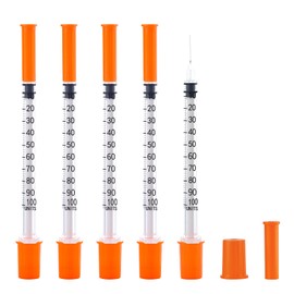 31g 1cc 5/16 Inch-8mm Syringes Compatible U-100 Accurate Measuring for Liquid Individually Sealed Packaging (Pack of 100)
