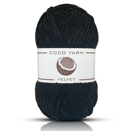 Velvet Yarn for Crocheting – CocoYarn - Chenille Chunky Yarn for Hand Knitting, Fluffy Soft Plush Amigurum Bulky Baby Blanket Yarn for Crochet 100g -131yds (1, Black-11)